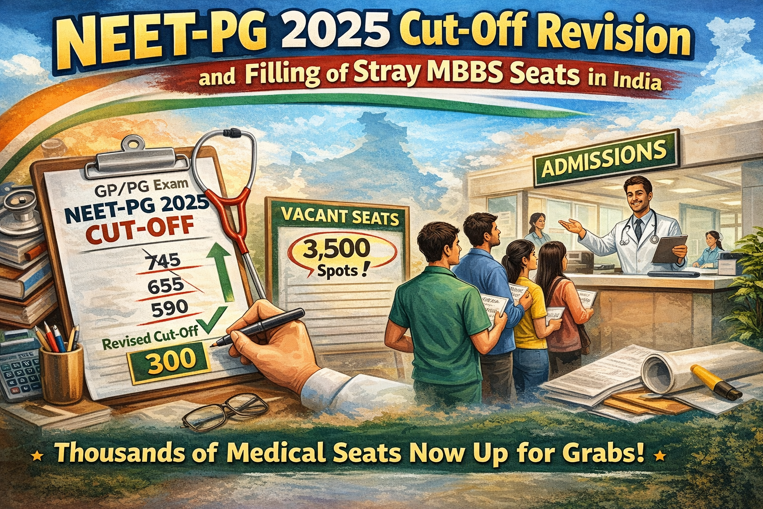 NEET-PG 2025 Cut-Off Revision and Filling of Stray MBBS Seats in India